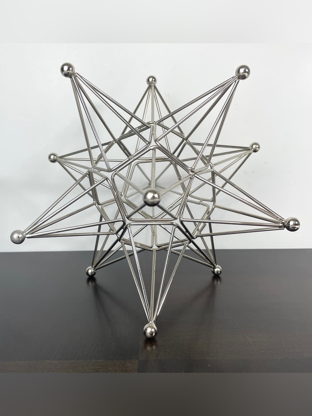 Vintage Silver Tone 12 Point Metal Star Soldered Brass Sacred Geometry 10”